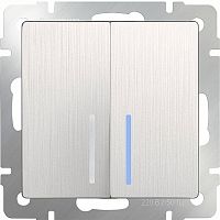 Веркель Выключатель 2-кл проходной c подсветкой (перламутровый рифленый) W1122113