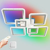 Люстра светодиодная "OVAL ICE RGB" 180W 7S-RC-960x750x110--WHITE/CLEAR-220-IP20