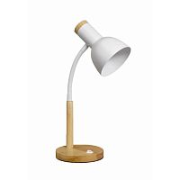 Настольная лампа LOT8055 дерево/белый металл E27