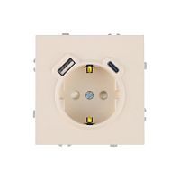 Эмили Розетка1-местная +USB + Type C, кашемир, RST16-5119-08