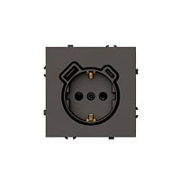 Эмили Розетка 1-местная з/ш с/з 16А + USB + Type C 250В, 20W антрацит  RST16-5119-09