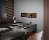 Веркель Розетка 1-ая с/з (серо-коричневый) WL07-SKG-01-IP20