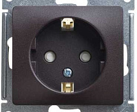 GLOSSA Розетка с/з со шторками, 16А, шоколад GSL000845