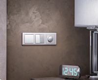 Веркель Выключатель 1-кл проходной с подсветкой (cеребряный рифленый) WL09-SW-1G-2W-LED