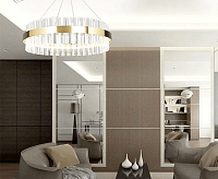 Люстра светодиодная "SOFIA" 150W R-APP-800x1000-GOLD/CLEAR-220-IP20