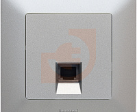 Valena LIFE Розетка компьютерная RJ45 с лиц панелью алюм 753640 сн/пр