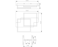 Люстра светодиодная "WOODY LOFT" 85W 2S-APP-500x430x135-BLACK/WOOD-220-IP20