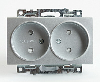 Катрин Розетка 2-ая б/з со шторками серебро GLS10-7113-03