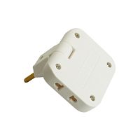 Сетевой разветвитель 3 местный  с/з плоский, повороьный ADP10-23-21 белый