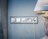 Веркель Выключатель 2-кл с подсветкой (серебряный) W1120106