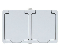 Розетка EKF EVR16-129-10-540 16А 2-местна с заземлением с крышкой 