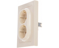 AtlasDesign Беж Розетка 2-ая с/з в сборе ATN000224