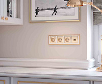 Веркель Накладка для телефонной розетки RJ11  (шампань рифленый) WL10-RJ-11-CP / W1192010 сн/пр