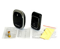 Звонок электрический дверной (38 мелодии) черный/серебро Е-383