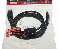 Шнур HDMI-HDMI gold 2M с фильтрами угловой 360 гр 17-6204-3