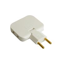 Сетевой разветвитель 3 местный  с/з плоский, поворотный ADP10-23-21 белый