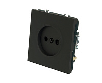 Эмили Розетка 1-местная б/з с защитной шторкой, черный уголь, RST16-5109-05