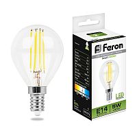 Лампа светодиодная FILAMENT  5W E14 4000K LB-61 шар (Feron)