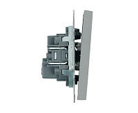 Эмили Выключатель 2кл самовозвратный платиново-серый RSW10-5113-10