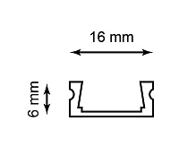 Профиль алюминиевый накладной, черный, CAB262 (16*6*2000мм)