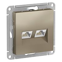Розетка двойная компьютерная шампань RJ45+RJ45 ATN000585