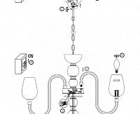 Люстра A1404LM-5WH сн/пр