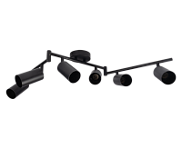 Светильник настенно-потолочный под лампу PCL 0606 6*GU10 BL черный IP20