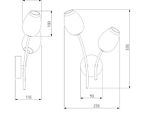 Бра 30135/2 хром сн/пр
