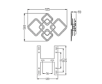 Люстра светодиодная "OVAL ICE RGB" 75W 5S-APP-725x500x93-WHITE/CLEAR-220-IP20