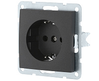 LK60 Розетка 1-ая с/з черный бархат 863108-1