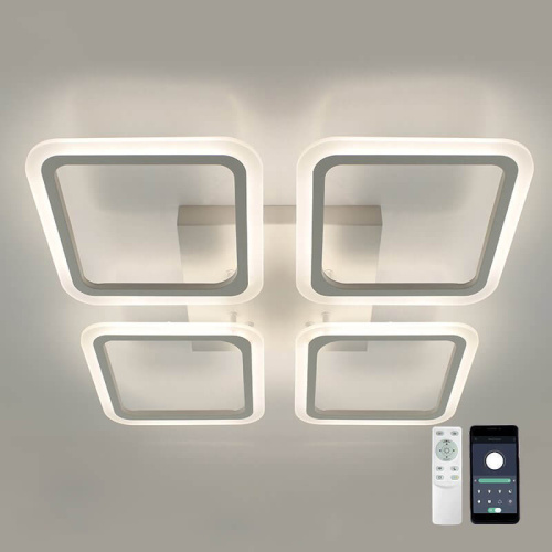 Люстра светодиодная "SONNE" 120W 4S-APP-550x550x70-WHITE/WHITE-220-IP20