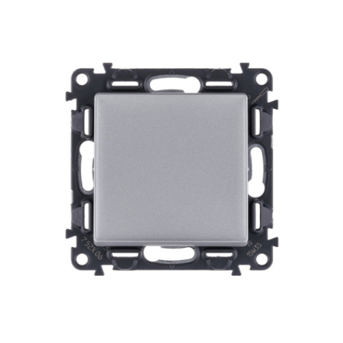 Valena LIFE Переключатель 1-кл с лиц панелью безвинт зажимы алюм 752606 сн/пр