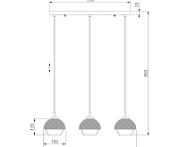 Подвесной светильник 50106/3 античная бронза/черный