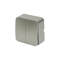 София Выключатель 2-кл серебро IP20 MSW10-20-03