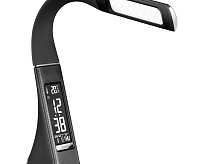 Настольная лампа TL-219B димм c часами и термометром черный