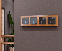 Веркель Выключатель 2-кл с подсветкой (серо-коричневый) WL07-SW-2G-LED