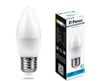 Лампа светодиодная&nbsp;&nbsp;7W E27 6400K LB-97 свеча (Feron)
