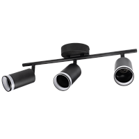 Светильник настенно-потолочный под лампу PCL 0103 3*GU10 BL черный IP20
