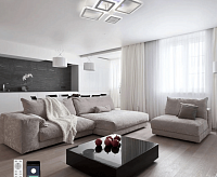 Люстра светодиодная "OVAL ICE RGB" 75W 5S-APP-725x500x93-WHITE/CLEAR-220-IP20