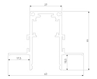 Slim Magnetic Шинопровод встраиваемый под ГКЛ 9,5мм 85209/00 черный 2м