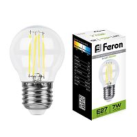 Лампа светодиодная FILAMENT  7W E27 4000K LB-52 шар (Feron)