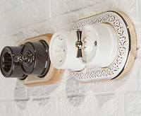 Веркель Выключатель на 4 положения двухклавишный (черный) WL18-01-05