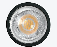 Лампа светодиодная&nbsp;&nbsp;7W GU10 4000K в черном корпусе с линзой 38 градусов LB-1607