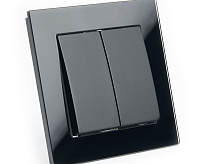 Катрин Выключатель 2-кл в сборе черный GLS10-7004-05