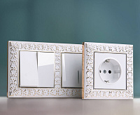 Веркель Рамка на 1 пост (белое золото) WL07-Frame-01 сн/пр