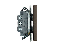 Эмили Выключатель 2кл с подсветкой, антрацит, RSW10-5102-09