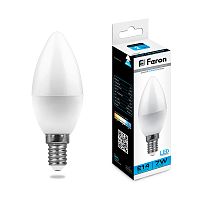 Лампа светодиодная  7W E14 6400K LB-97 свеча (Feron)