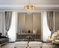 Подвесная люстра 10123/6 золото/прозрачный хрусталь Strotskis