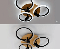 Люстра светодиодная "SONNE"downlight 80W 4R-APP-582x115-BLACK/WOOD/WHITE-220-IP20