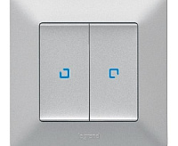 Valena LIFE Выключатель 2-кл с подсветкой с лиц панелью бел 752428